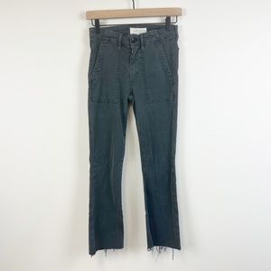 The Great. Corduroy Pants Charcoal Gray Raw Hem High Rise Size 24